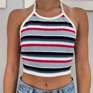 Zara halter neck tank top with open back